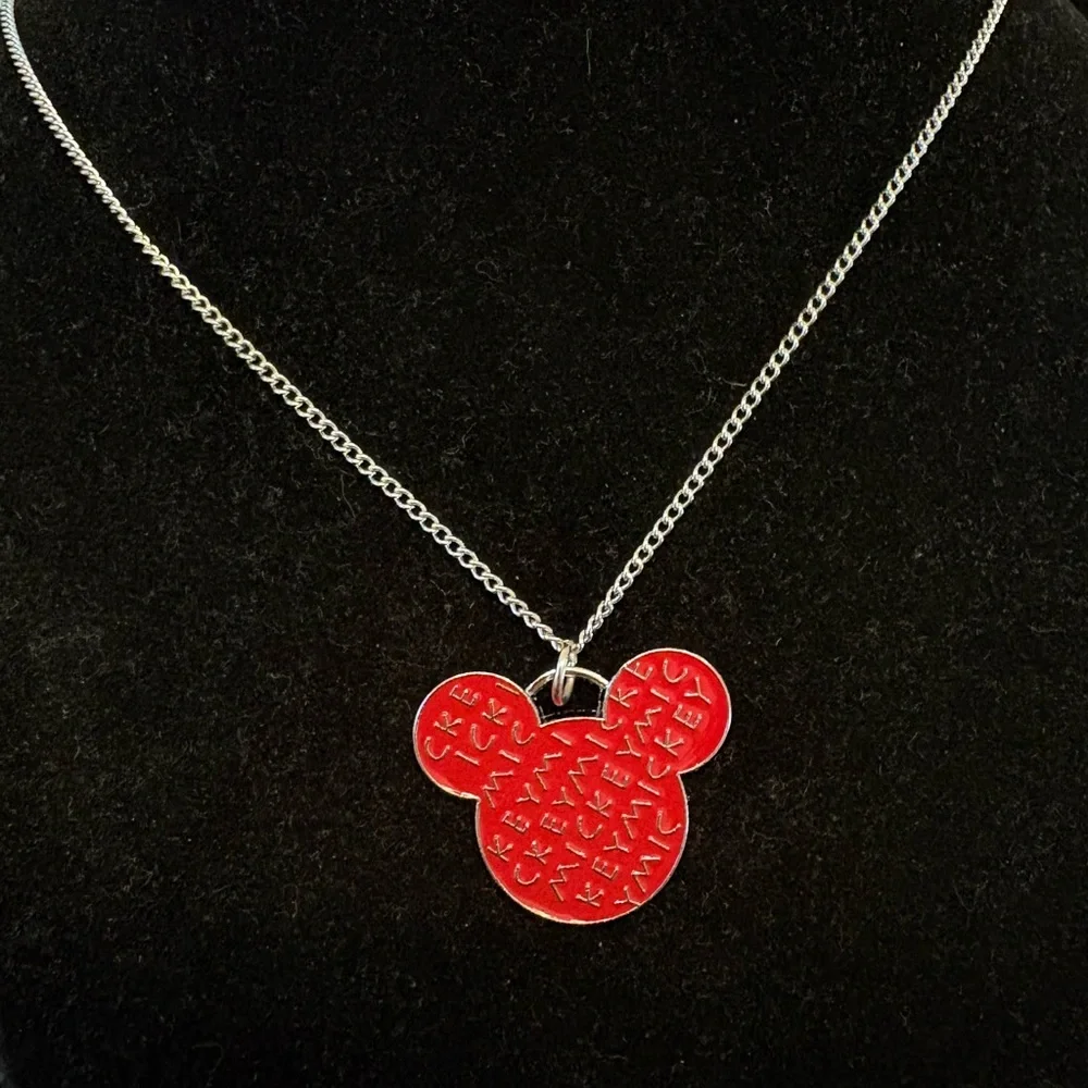 Red “Mickey”Mouse Pendant Necklace